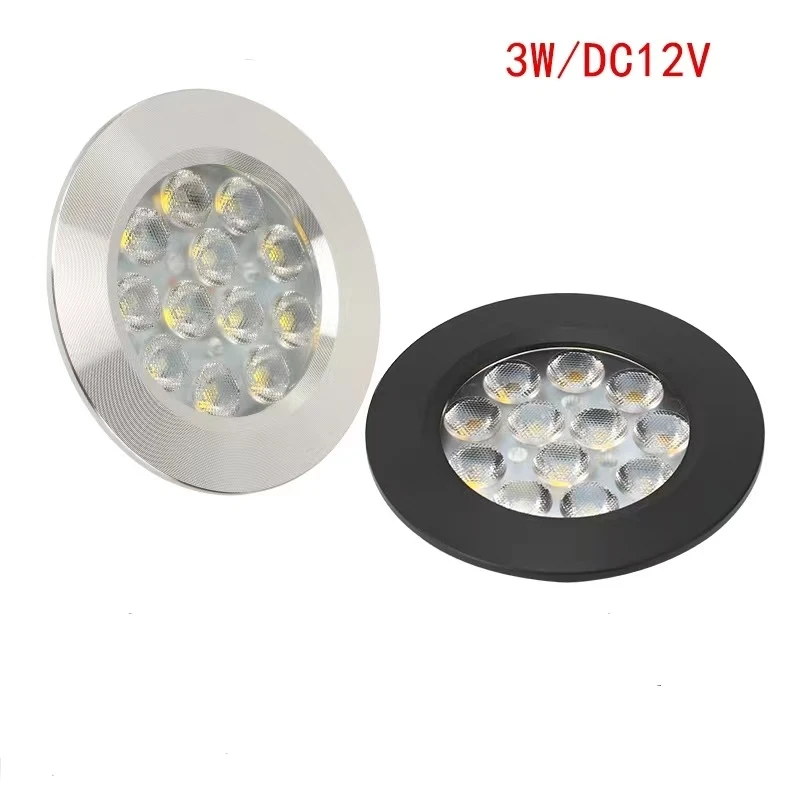 

Dimmable 3W 12V Led Spot Light Slim14mm Recessed Ceiling Light D55mm Home Hotel Living Room Bulb Kitchen RV Downlight