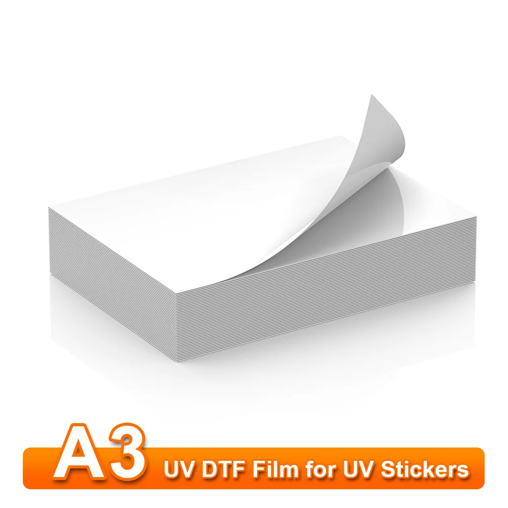 

A3 UV DTF A Film UV DTF Transfer Film Sheets УФ-стикерная пленка для УФ-принтеров A3 UV DTF A Film Transfer to Metal Wood Glass