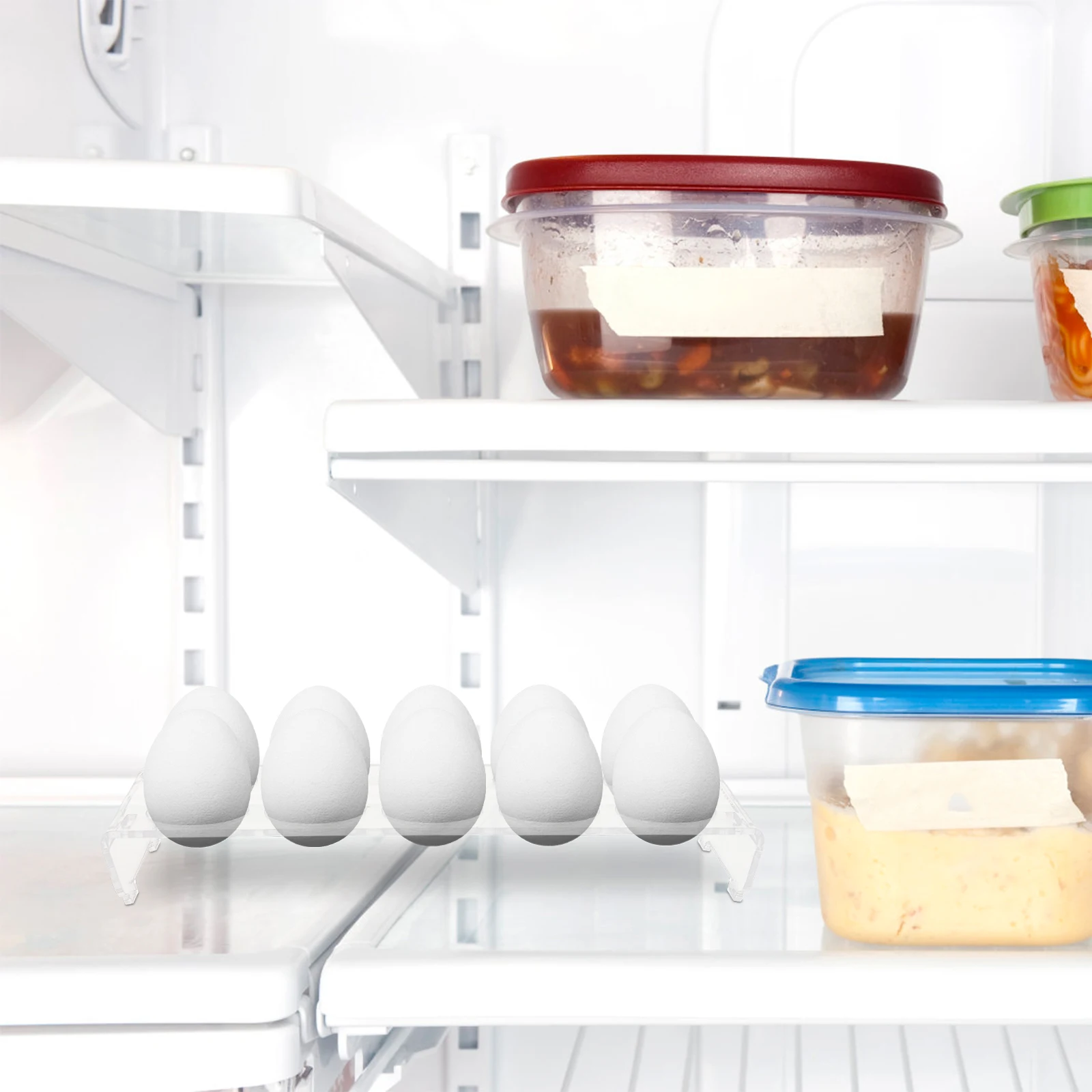 

Acrylic Egg Storage Box Holder Dispenser For Refrigerator Fridge Container 10 Eggs Large Capacity Kitchen Organizer Save Space
