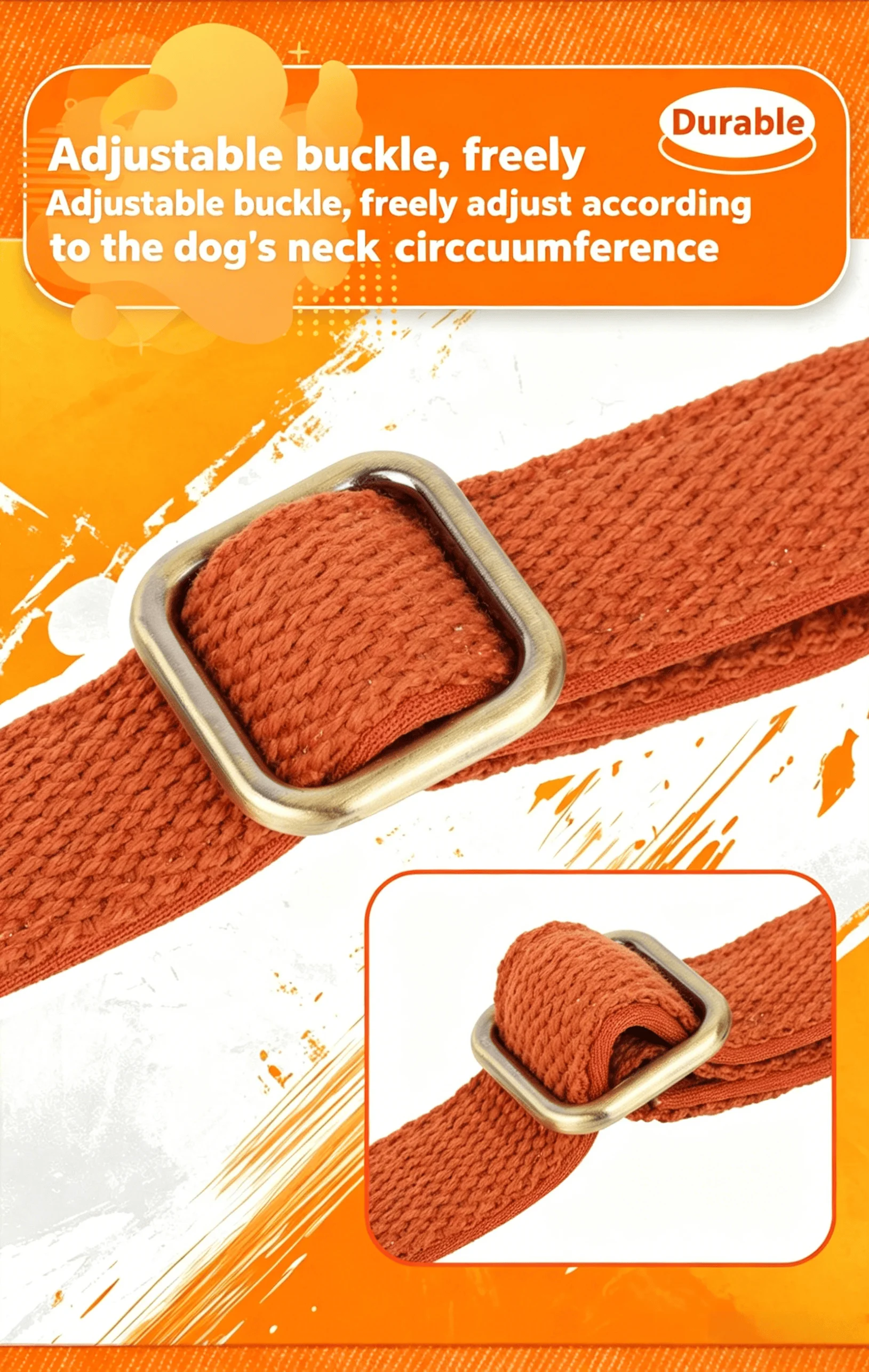 Personalisiertes, individuelles Hundehalsband aus Nylon, kostenlose Gravur mit Haustiernamen, ID-Schnalle, Halskette, verstellbar für kleine, mittelgroße und große Hunde – Detail 10