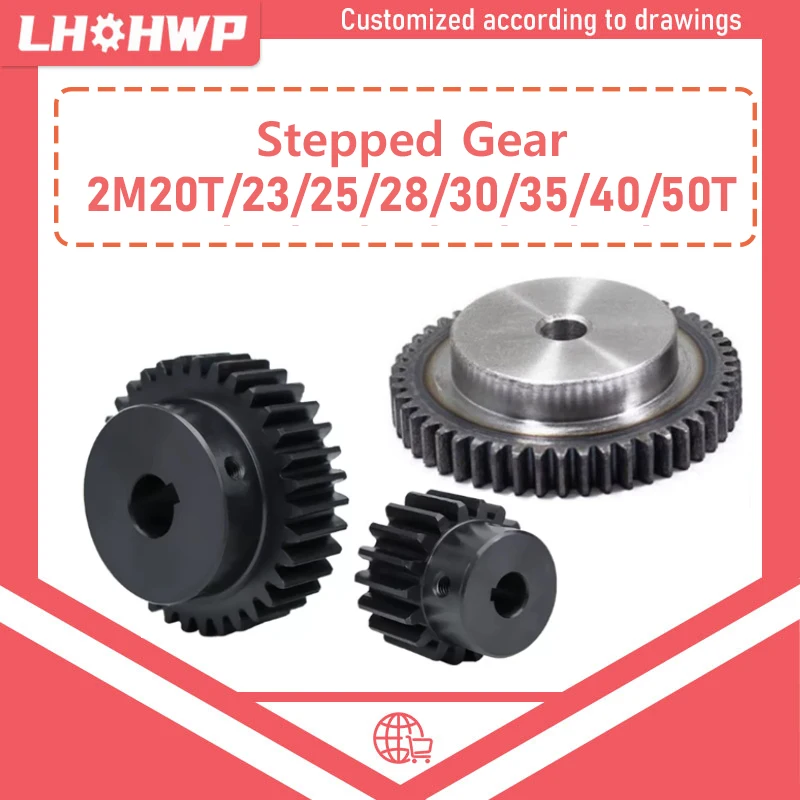 2 Module Spur Gear 20Teeth 23Teeth 25Teeth 28Teeth 30Teeth 35Teeth 40Teeth 50Teeth With Hole 8/10/12/14/15/16/17/18/19/20/22mm