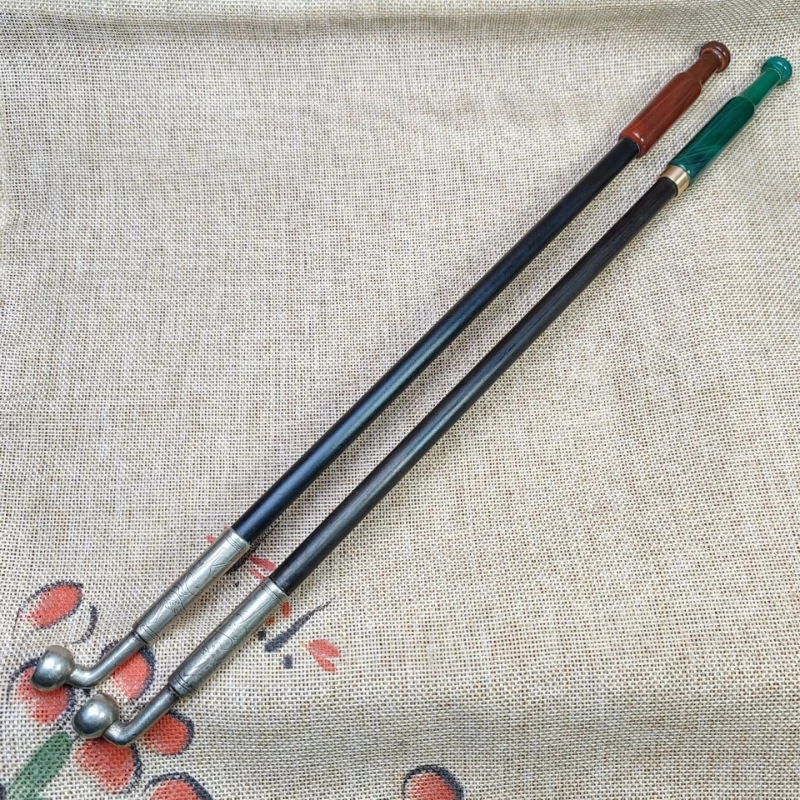 old-fashioned handmade solid wood tobacco rod men's dry tobacco bag lengthened agate mouth copper pot pipe portable tobacco pipe