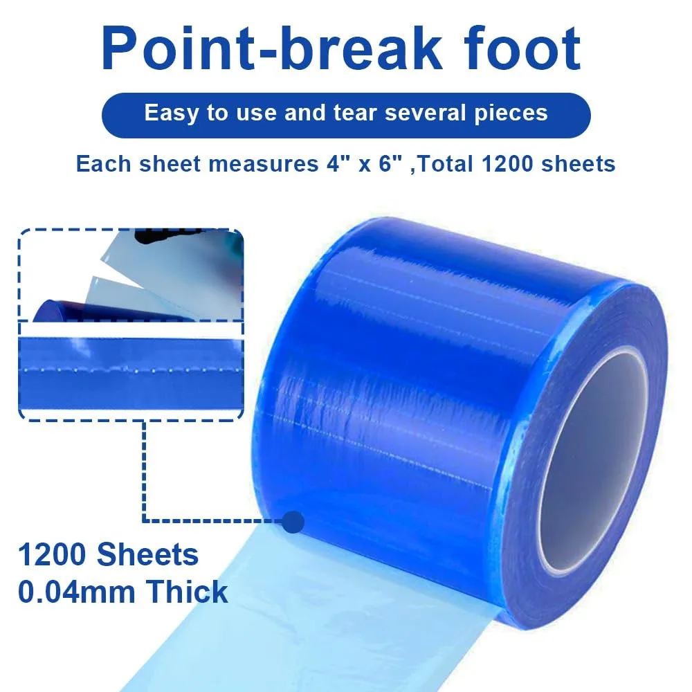 Tattoo Barrier Film 1200 Sheets Tattoo Protective Film with Dispenser Box Easy Peel Disposable Clear Wrap Tattoo Beauty Supplies