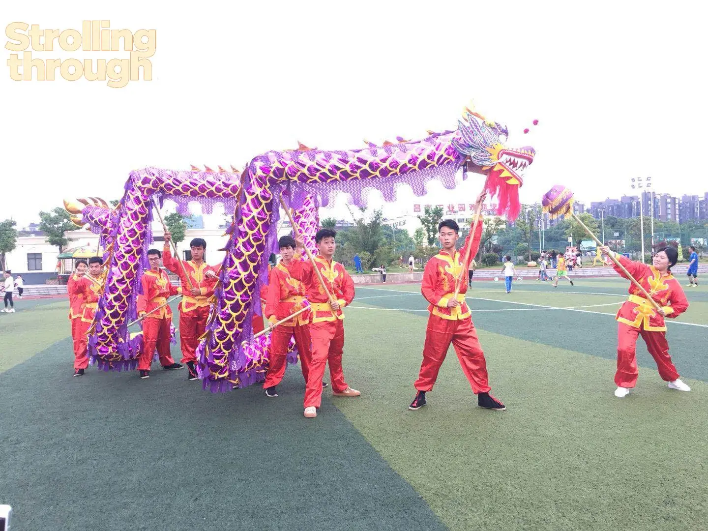 

14-метровый костюм-талисман для танца дракона с позолотой, для 8 взрослых, традиционный китайский народный декор для праздников и сценических представлений