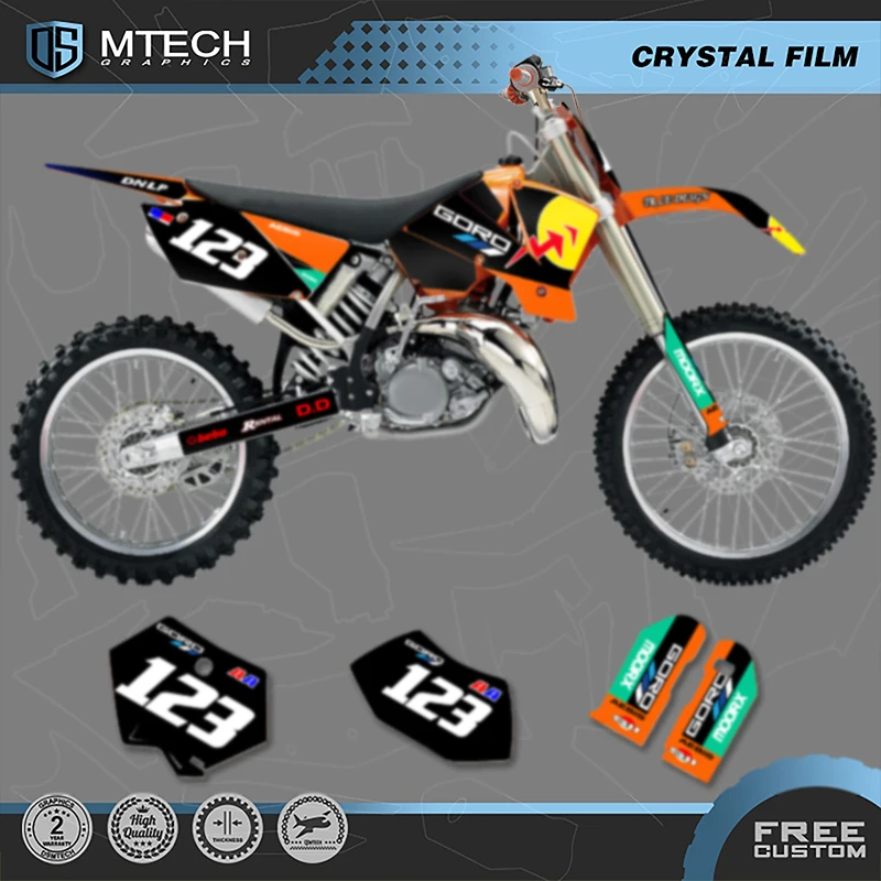 

DSMTECH Motorcycle Graphics Background Decals Stickers Kits for KTM 125 250 300 350 450 2003 2004 SX SXF 2004 EXC 011