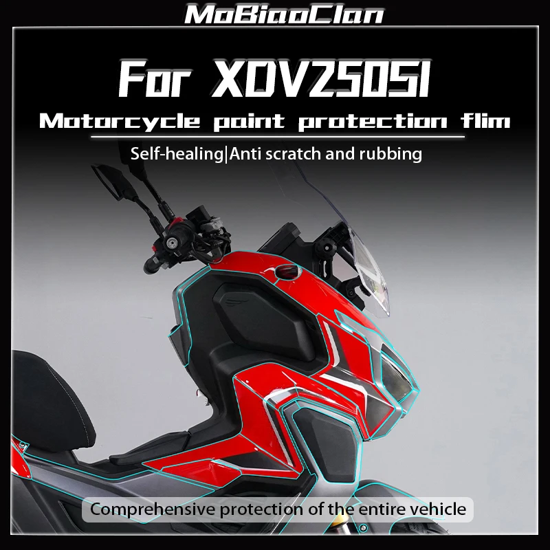 For LONGJIA XDV250SI Invisible Car Cover Transparent Protective Film Scratch Resistant And Waterproof Modification Accessories