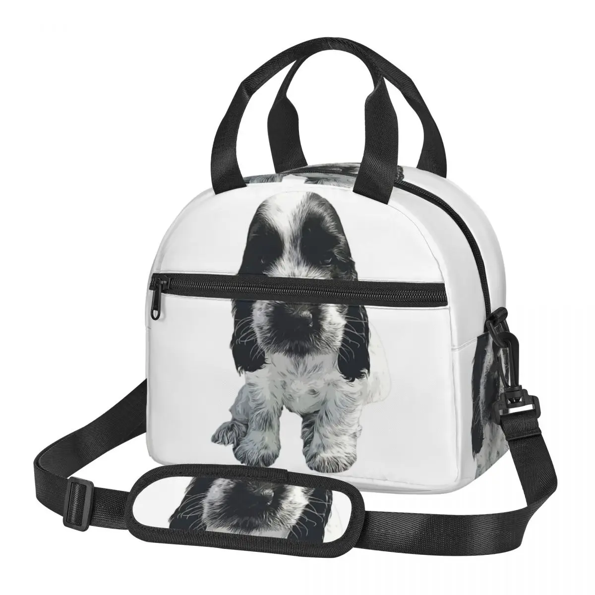 Cocker Spaniel Blue Roan Puppy Dog Lunch Bags Insulated Bento Box Portable Lunch Tote Picnic Bags Thermal Bag for Woman Office