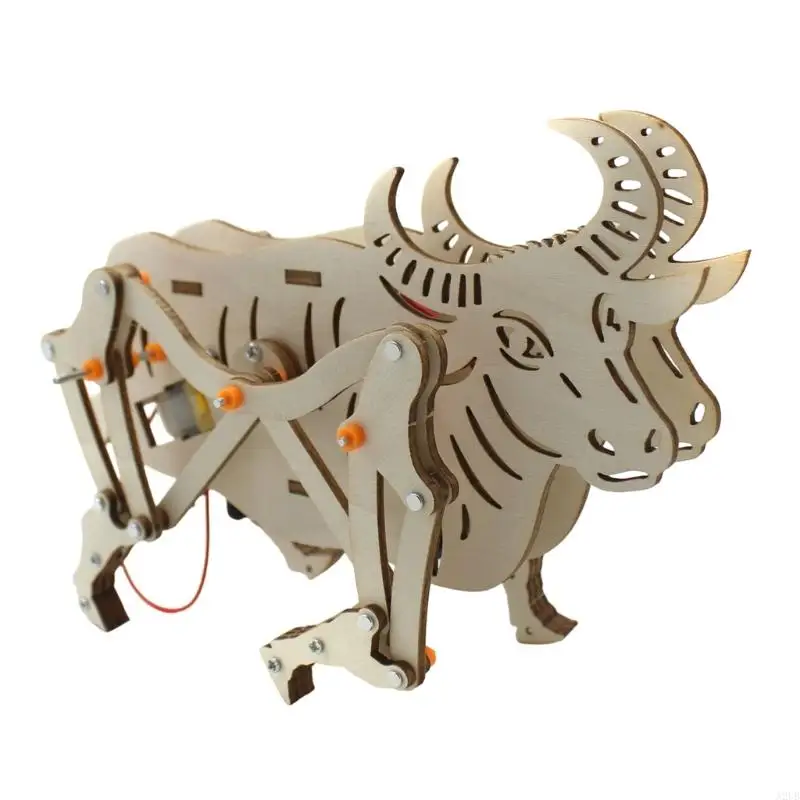 Wooden Mechanical Robot Cattle Science Project Assembly Kits For Kids Education STEM Learning Activity Toy for Student A2UB