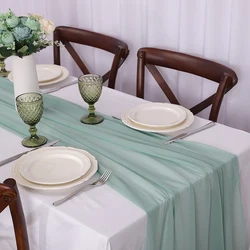 Camino de mesa de gasa, mantel Vertical para Decoración de mesa, tela brillante, decoraciones de Feliz Navidad, decoración de boda, 2024