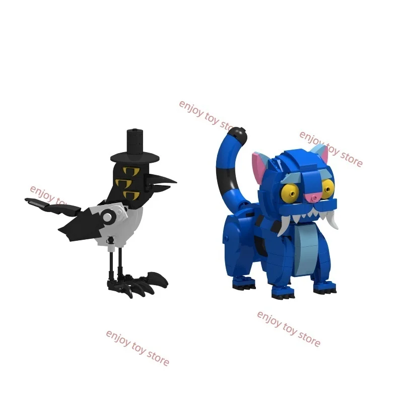 Anime Kpop Demons Hunters klocki konstrukcyjne Śliczny Tygrys Czarny Kapelusz Sroka z 3 Oczami Dziewczyna Łowiąca Zmontowana figurka zabawka Dla Fanów Prezent