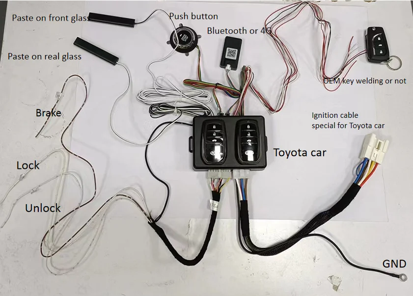 Universal Car One Button Push Start Engine Stop Remote Engine Start PKE Alarm System for all cars