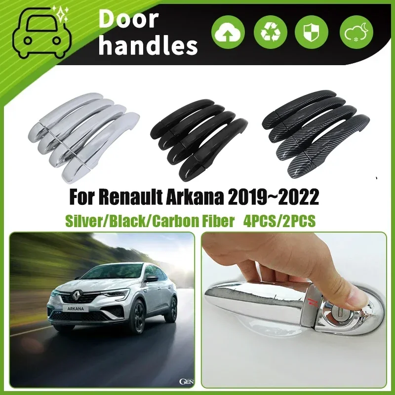 Car Door Handle Cover For Renault Arkana Samsung XM3 Megane Conquest 2019 2020 2021 2022 Anti-dust Scratch Protector Accessories