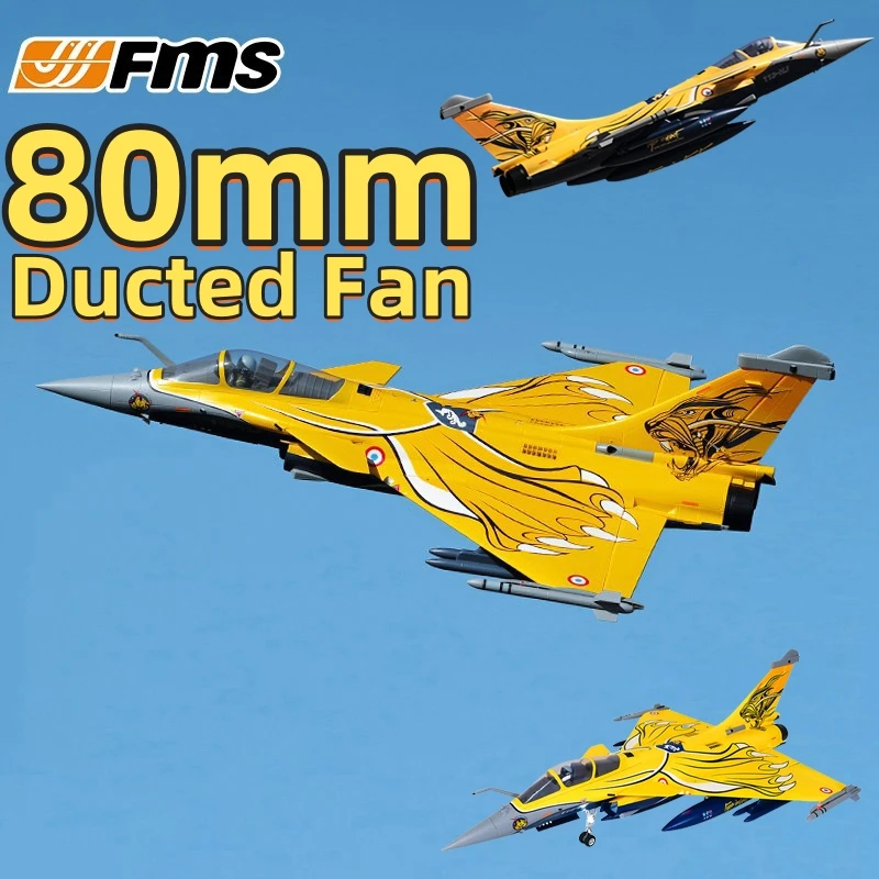 Fms 80mm Rafale Fighter Large-Scale Ducted RC Fighter Model Brushless Fixed-Wing Foam Aircraft Collection Of Model