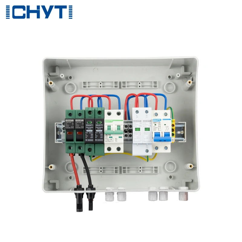 600V 1 Input 1 Output 1 String 1 pcs 2P AC MCB And SPD For Solar Energy System Photovoltaic Array Solar PV Combiner Box