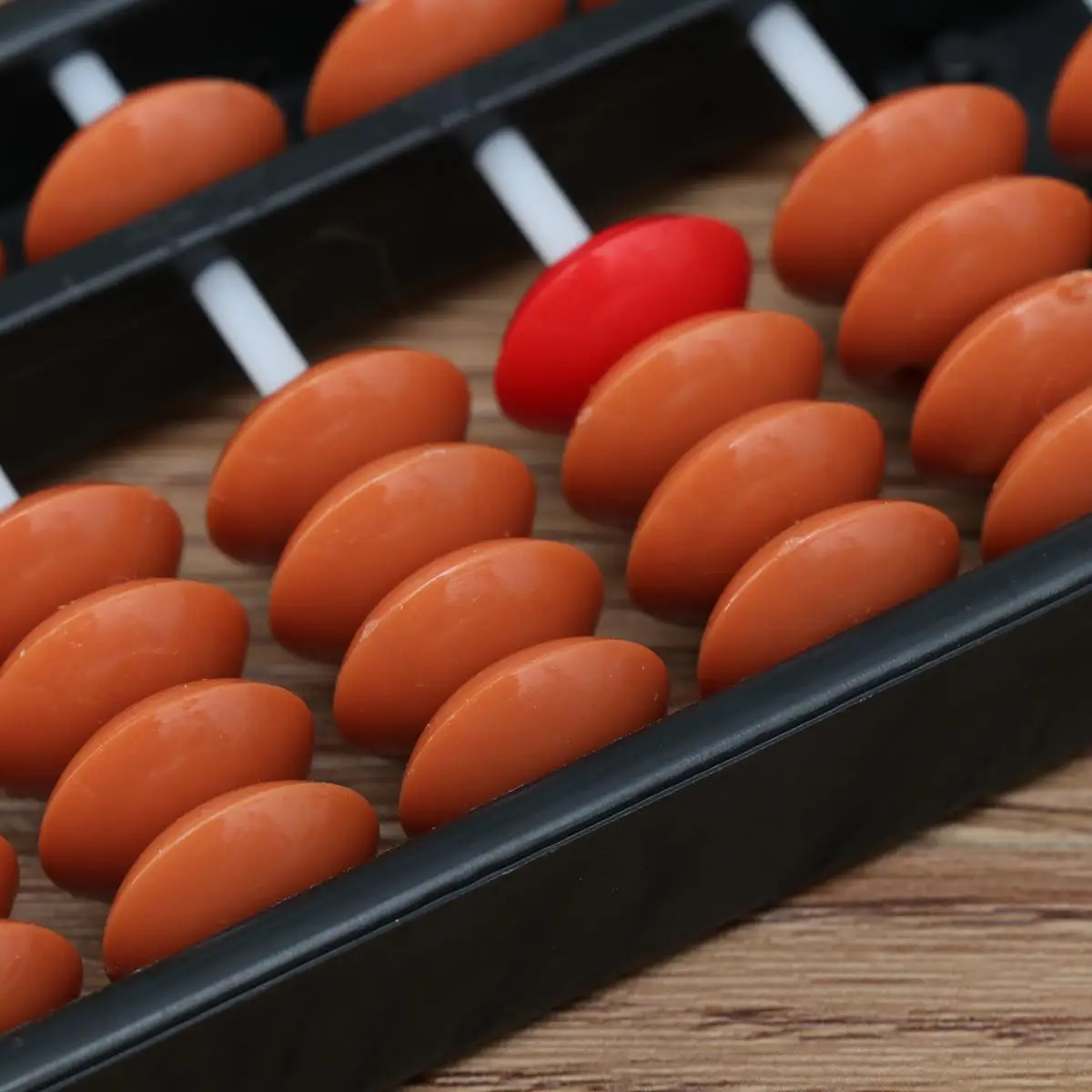 Plastic Abacus Arithmetic 13 Rods Brown Beads Kids Math Tool Educational Toy Lightweight Storage Friendly Office Use