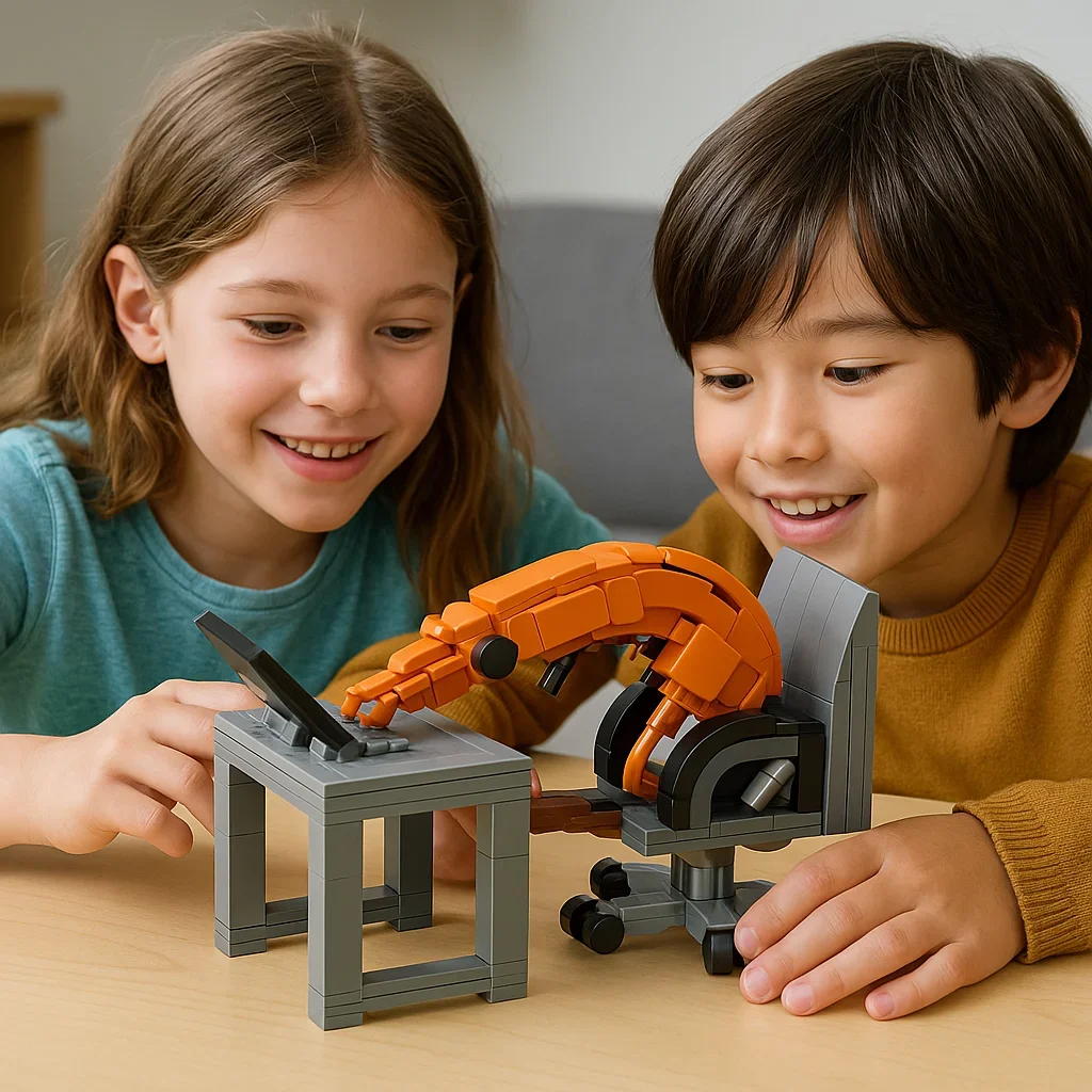 Gamberetti MOC Building Blocks Lavoro duro Figurine da ufficio Modello di assemblaggio Città Brick Scherzo Set di giocattoli Regali per ragazzi e ragazze Bambini