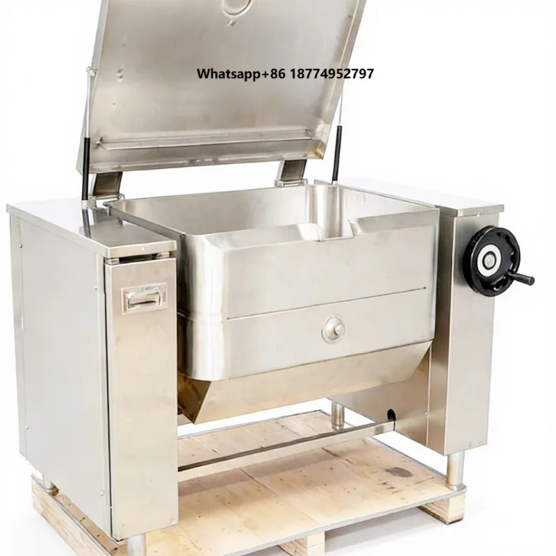Commercial Frying Pan Tilting Cooker with High Rim, Suitable for Stir-frying Stewing and Boiling Food Processing Machine