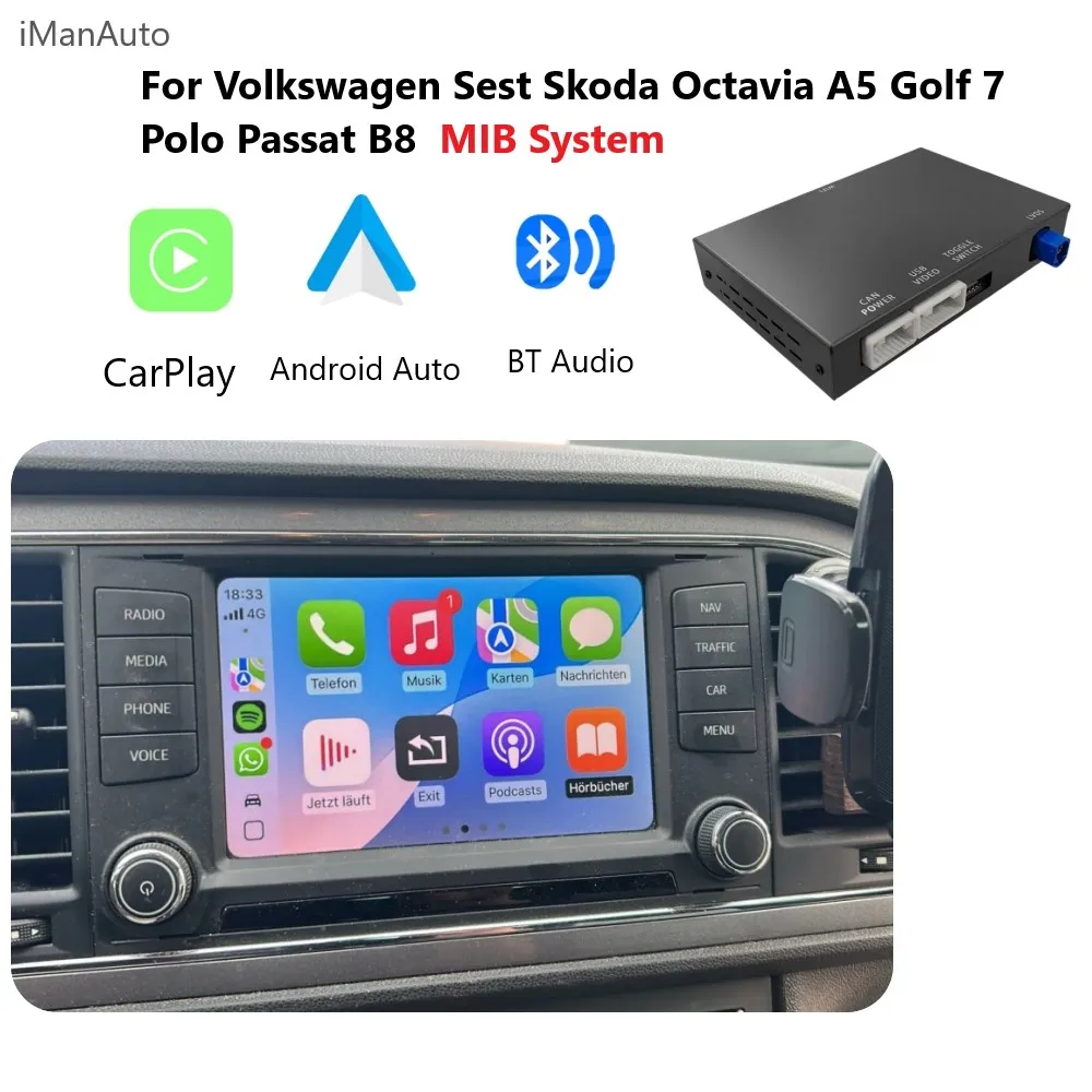 Wireless carplay Android auto Interface For Volkswagen Seat Leon 2 MK2 MIB MIB2 2015-2019 Android Android Auto Car Accessories