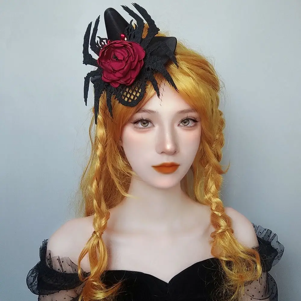 ربطة شعر دانتيل عتيقة لجميع الهالووين ، مشبك شعر قوطي ، حجاب أسود ، ملحق تصفيف الشعر ، أغطية رأس قبعة عنكبوتية ، جديدة