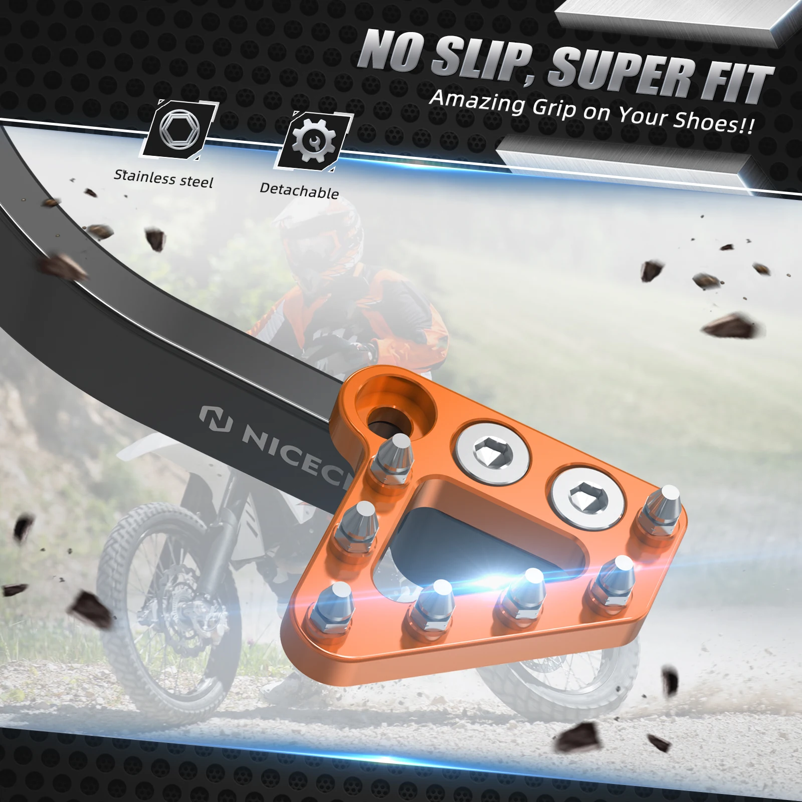 (EU-Lager) NICECNC Für KTM 690 Enduro R 690 SMC R 2019-2026 Bremspedal Für Husqvarna 701 Enduro/701 Supermoto GasGas 700 SM/ES – Detail 5