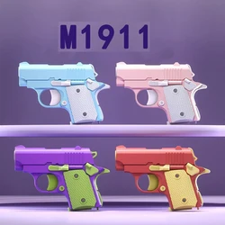 3D Mini 1911 Model Toy Gun Pistols for Boys Kids Bullets No Fire Rubber Band Launcher Gift Print Gravity Cub Jump Carrot Knife