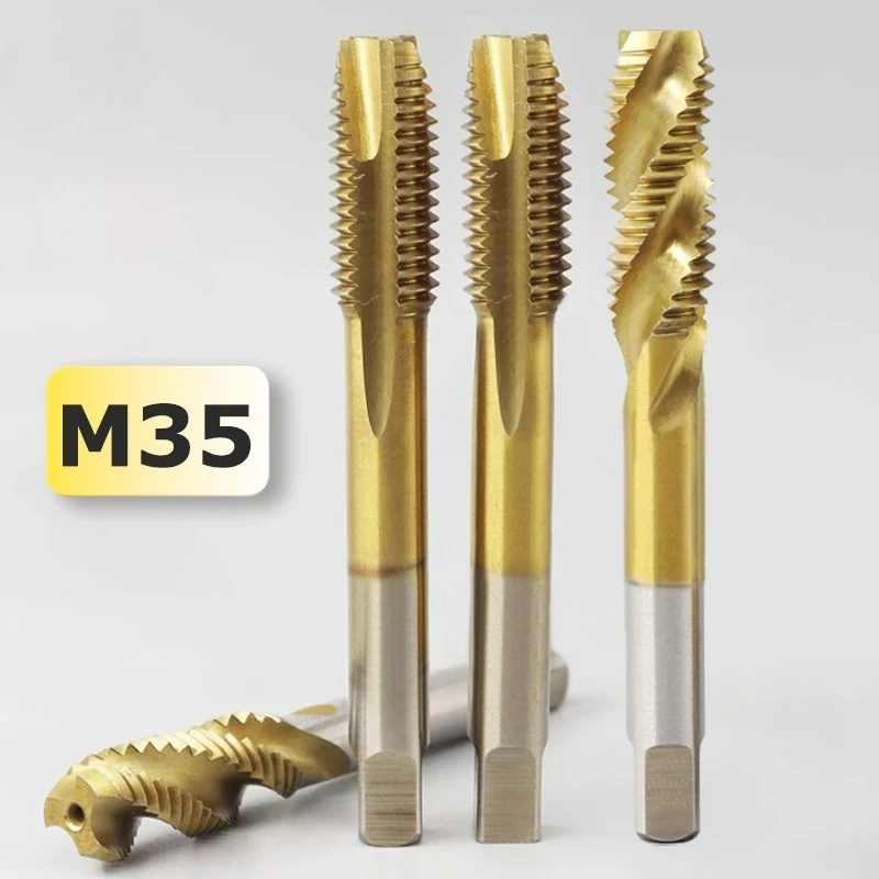 M35 HSS‑CO Cobalt Spiral & Point Tap Titanium Coated Metric Machine Thread Tap M2‑M30 Metal Tapping Cutting Tool