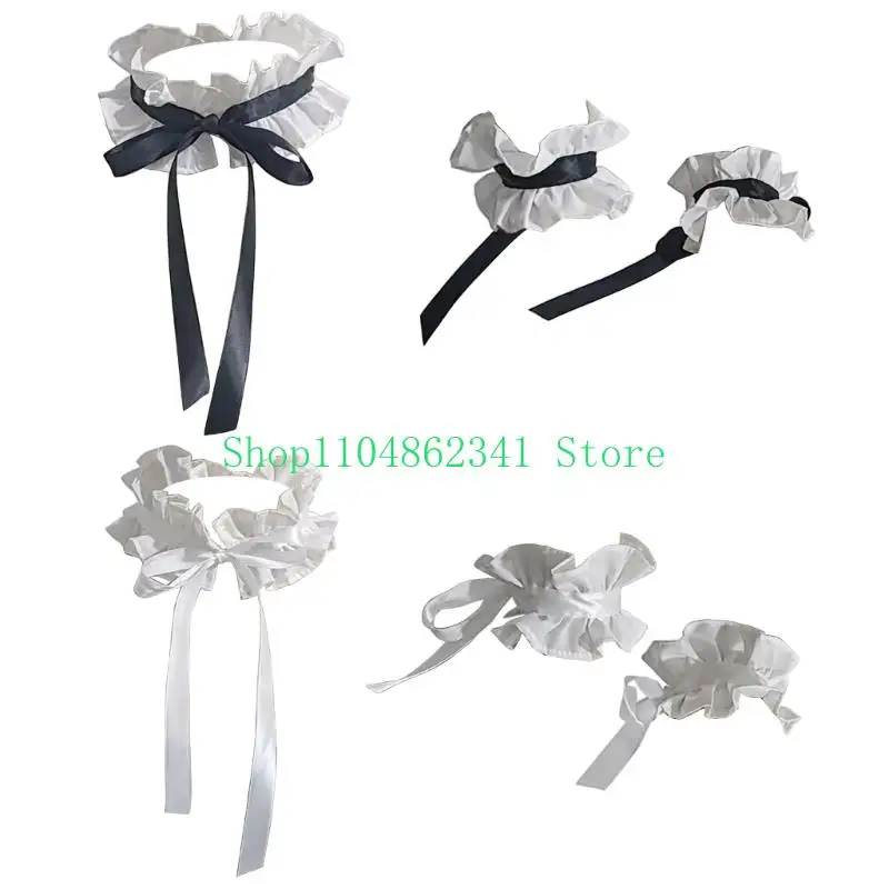 5ASD الفيكتوري المكدسة الأكمام الدانتيل ذي الياقات الزخرفية لأزياء الهالوين وملحقات جمع الأحداث