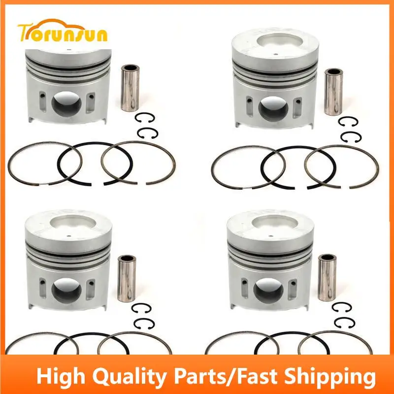 New 4 Sets STD Piston Kit With Ring ME016895 Fit For Mitsubishi 4D33 Engine 108MM