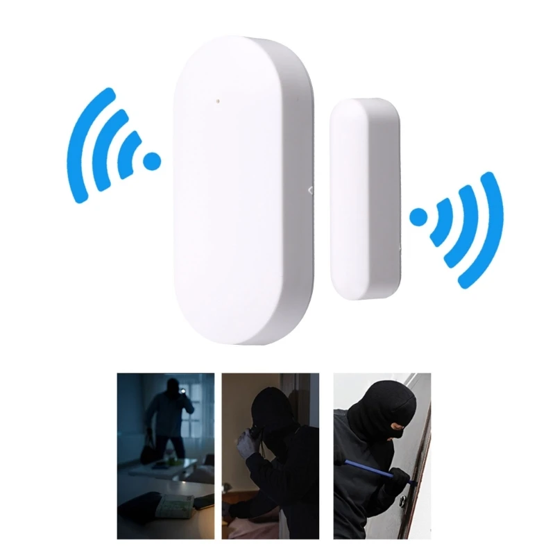 57EC 433MHZ częstotliwości bezprzewodowy okno czujnik drzwi WiFi magnetyczne domu inteligentny Alarm System