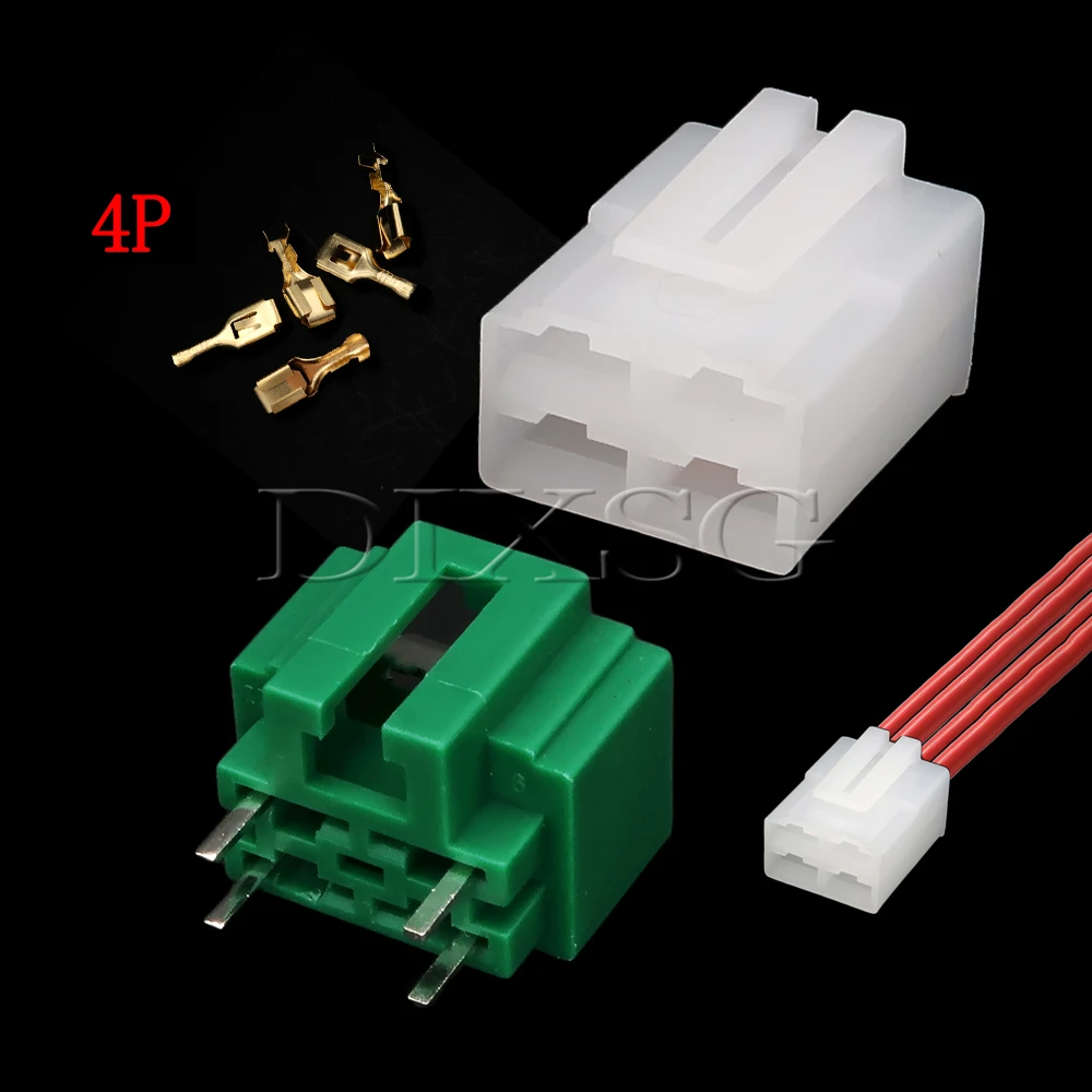 1 Set 4 Pin Automotive Connector Straight PCB Plug Auto Male or Female Docking Wiring Terminal Adapter