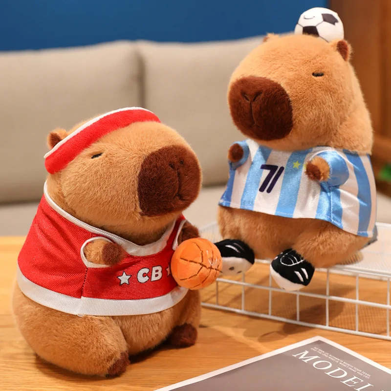 New Capybara Football Basketball Sportswear Plush Animals Office  Pillow  Adorable Soft Cute Christmas Halloween Gift Home Decor