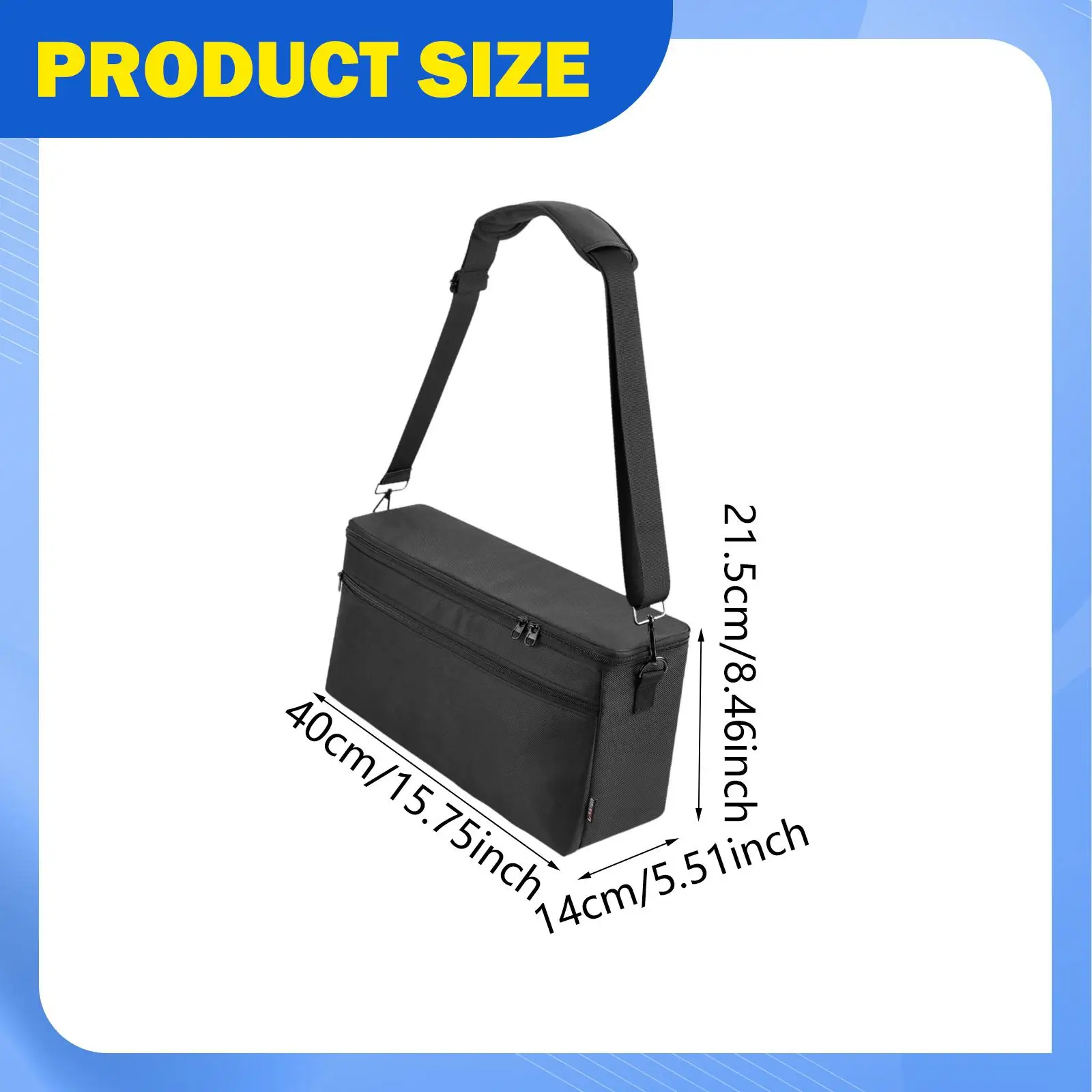 Durable Speaker Storage Case Double Pocket Carry Bag with Adjustable Shoulder Pad for Wireless Speaker