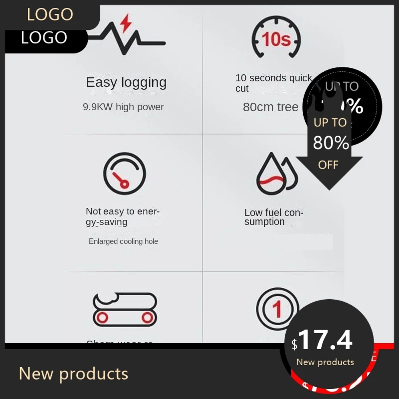 

8480 808080 9900KW 66cylinder Chain Saw 1 Logging Saw high-power Chainsaw Arboriculture Cutting Machine Household