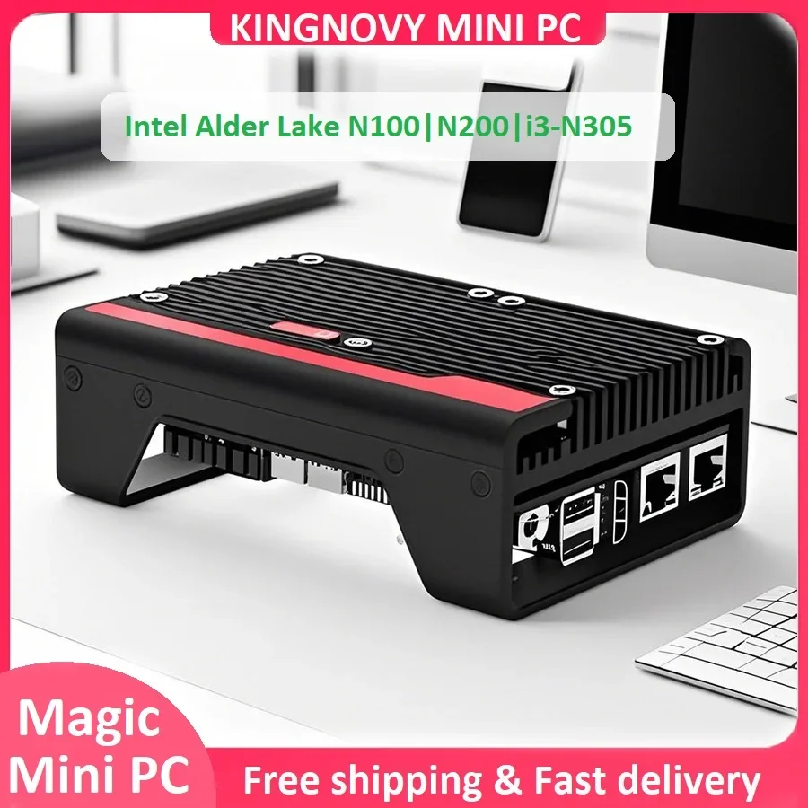 Topton 2*10G SFP Magic Mini PC 12. a generación Intel i3 N305 N100 2 * i226 2,5G Firewall computadora industrial DDR5 PCIEx8 2 * SATA Proxmox