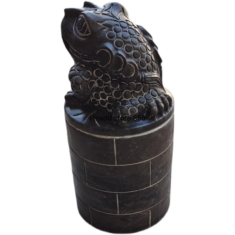 Circulating water stone carving water spray auspicious cloud bluestone three-legged golden toad spitting fountain ornament