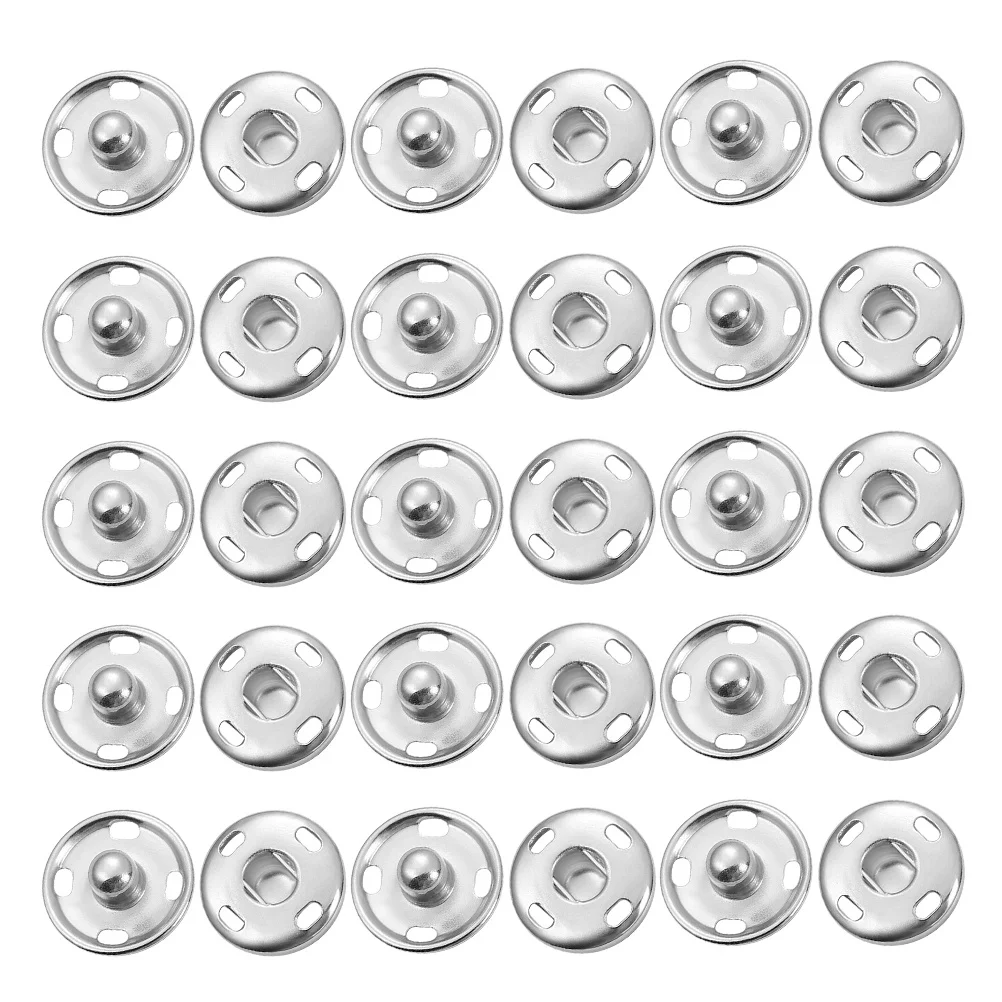 

100Pcs Snap Buttons for Clothing Metal Sew on Fasteners Self Aligning Closure for Jackets Shirts Pants DIY Sewing Repair Kit