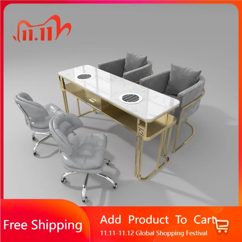 

Tidy Professional Nail Table Marble Collector Creative Nail Table Station Storage Modern Scrivania Per Unghie Trendy Furniture