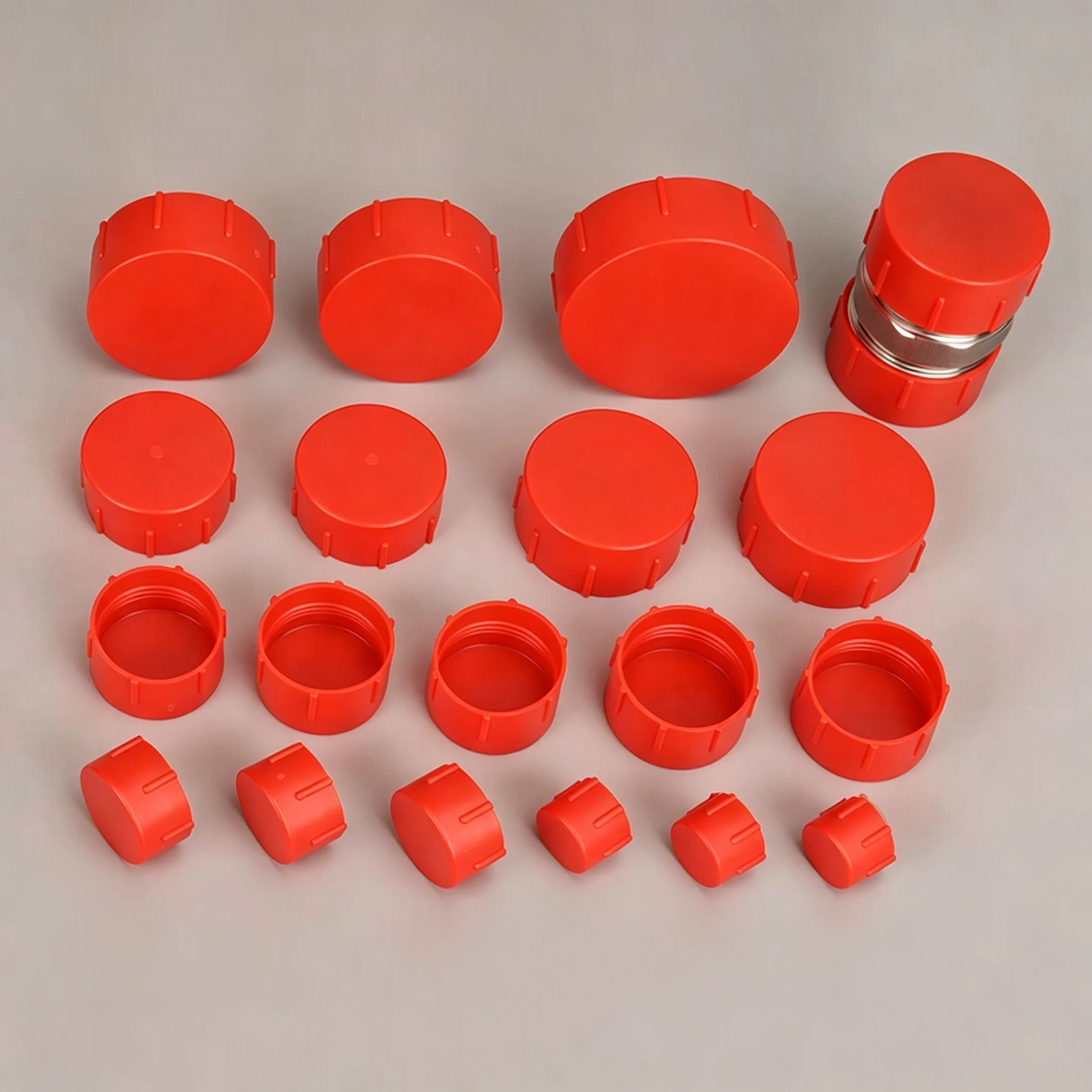 Plastic Thread Protection Caps Red Pipe End Covers Male Thread Protector Dust Cap for Pneumatic Hydraulic Tubing Fittings
