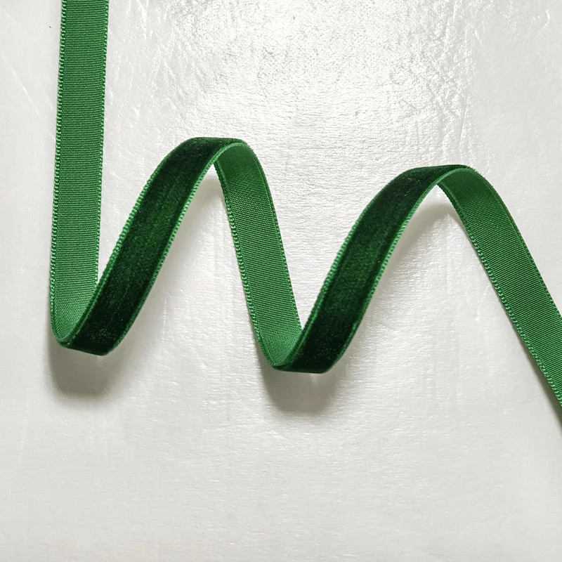 Ink Green Velvet Single-sided Velvet Woven Ribbon Velvet Silk Ribbon Handmade DIY Bow Bouquet Packaging Gift