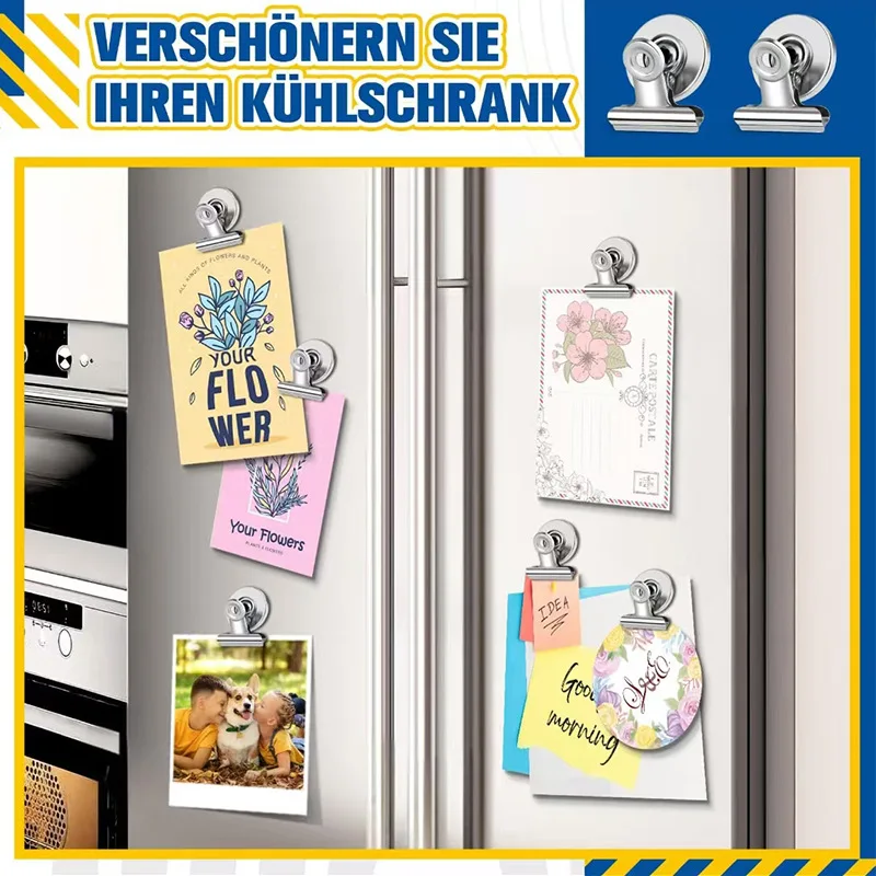 Fridge Magnets Metal Clip Strong Heavy Duty Magnetic Clips for Refrigerator Whiteboard Office Locker Photo Display Home Storage