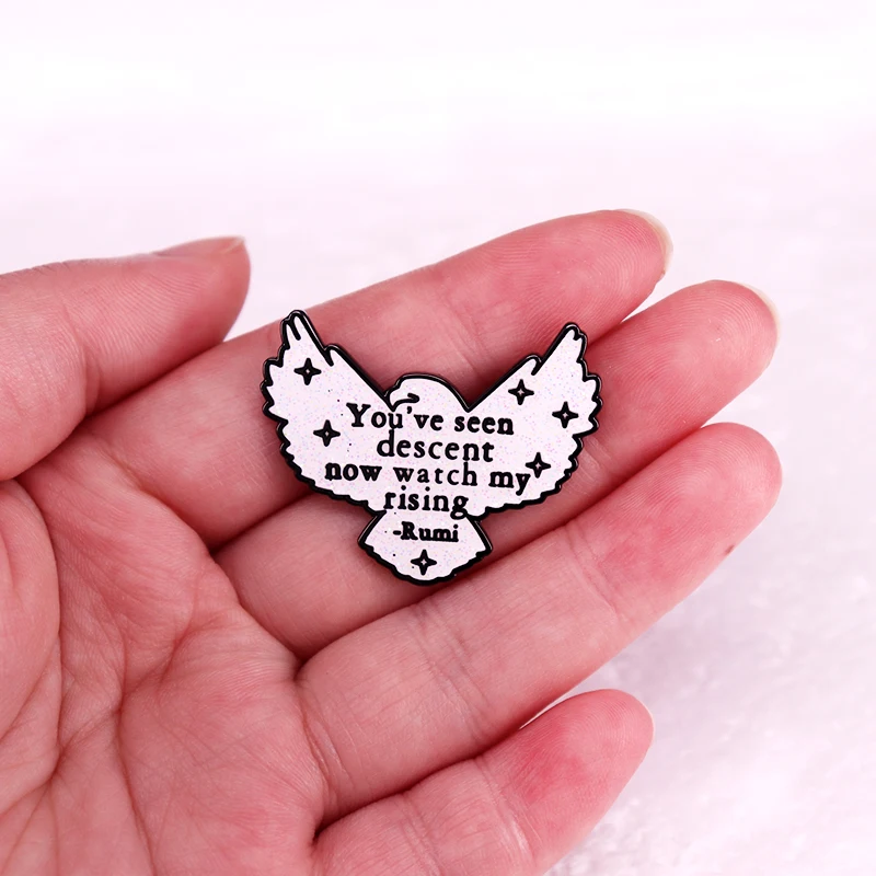 بريق اقتباس بروش ، مجوهرات ملهمة ، تزيين المشجعين هدية ، مشاهدة بلدي ارتفاع شارة ، اقتباس المينا دبوس ، لديك النسب الآن