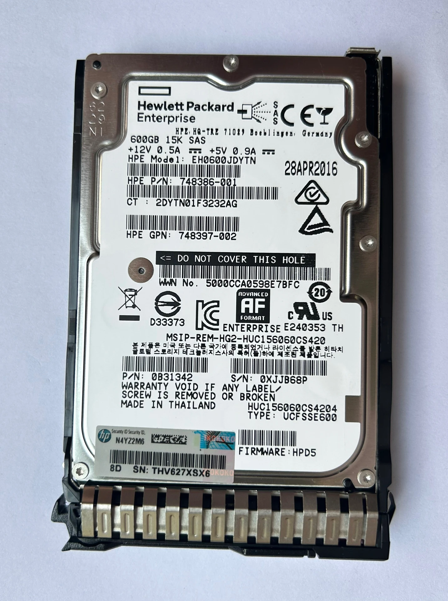 Известный бренд 748386-001 748435 Жесткий диск SAS 600 ГБ 12
