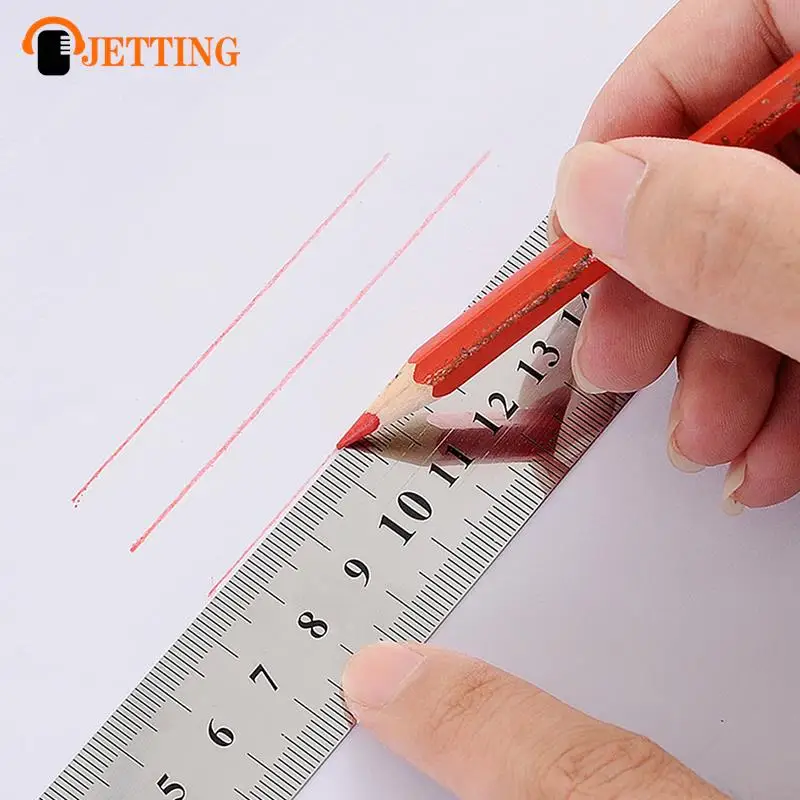 15/20/30cm Stainless Steel Metal Straight Ruler Ruler Tool Precision Double Sided Measuring Tool