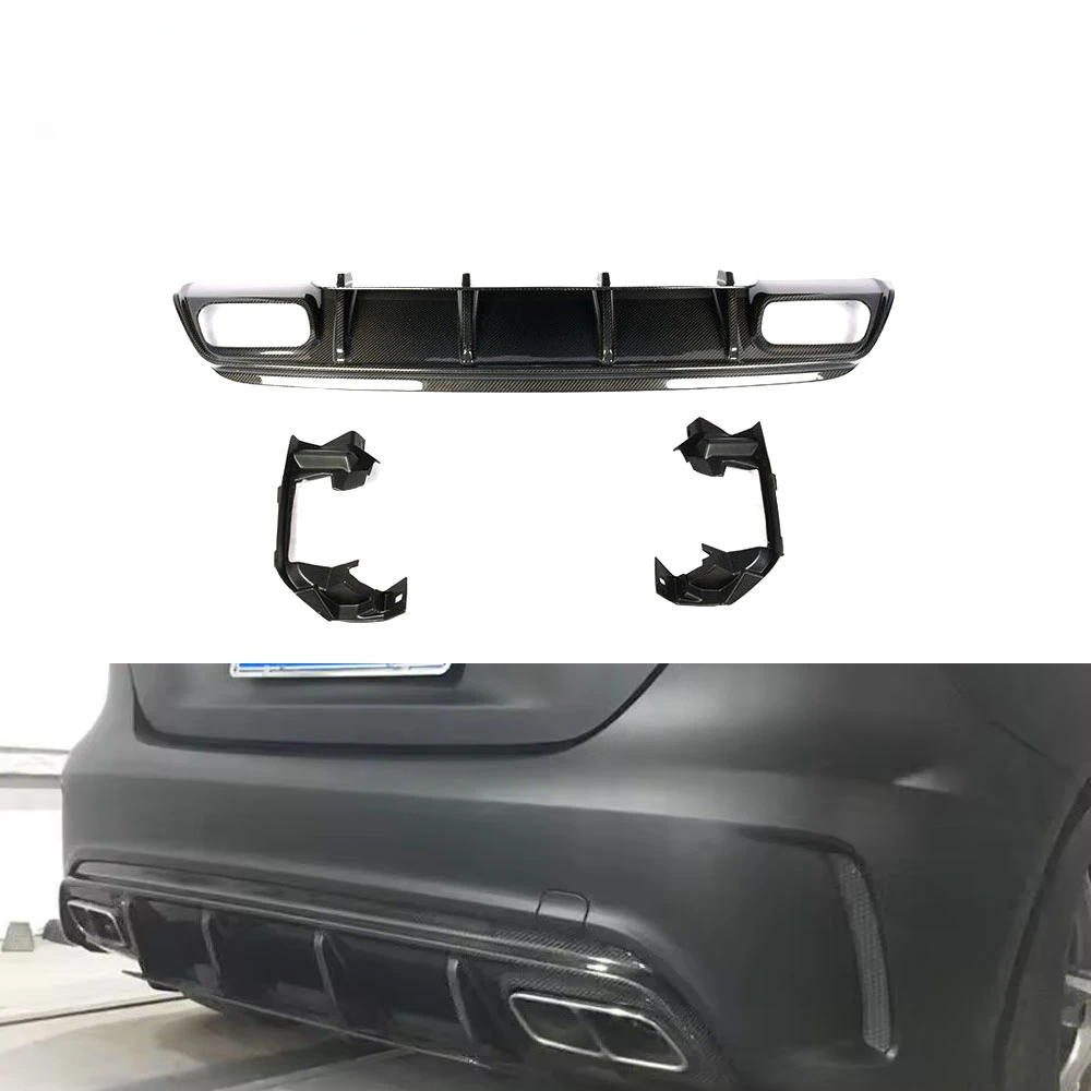 

Carbon Fiber Rear Bumper Diffuser Lip for Mercedes-Benz A Class W176 A200 A45 AMG 2013-2018