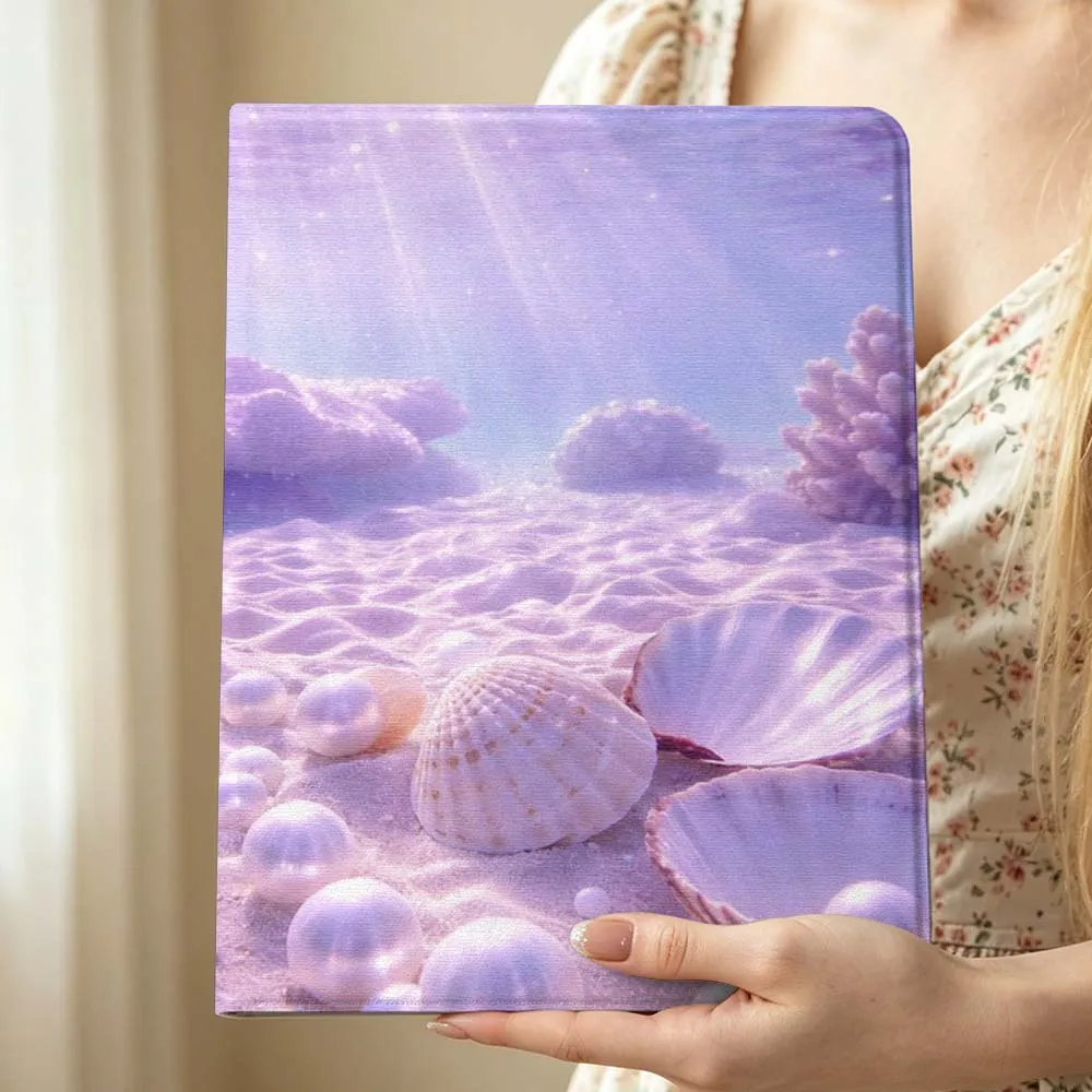 Purple Seabed Art For Huawei MediaPad MatePad Honor Pro V6 9 V8 X9 X 10 13.3 12.3 11 11.5 Inch Tablet Case Pen Tray