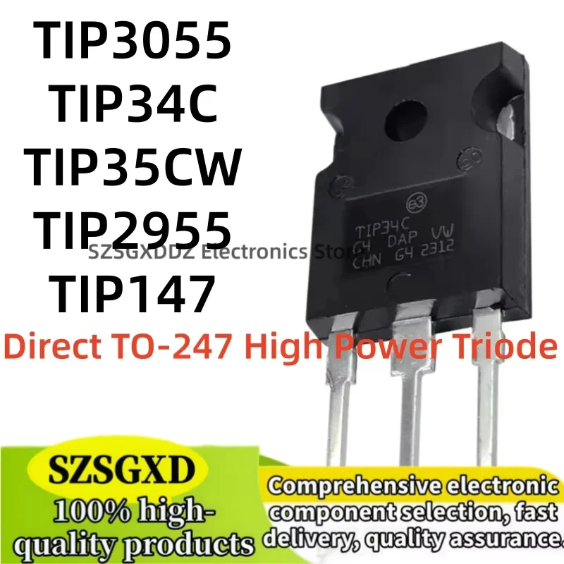 5-10Uds 100% nuevo quality TIP3055 TIP34C TIP35CW TIP2955 TO247 TIP147 2955 3055 34C 35C CW 147 Direct TO-247 High Power Triode