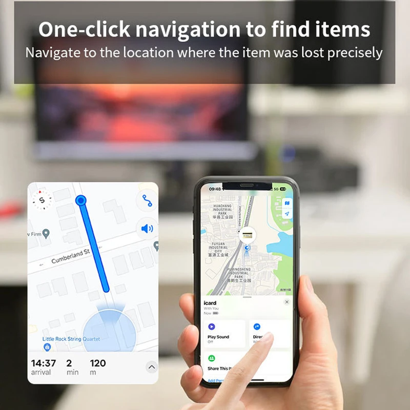 جهاز تتبع بلوتوث صغير بنظام تحديد المواقع لـ Apple Find My Anti-Lose Reminder إنذار الصوت العلامة الذكية مفتاح مكتشف محفظة الكلب محدد موقع الأمتعة