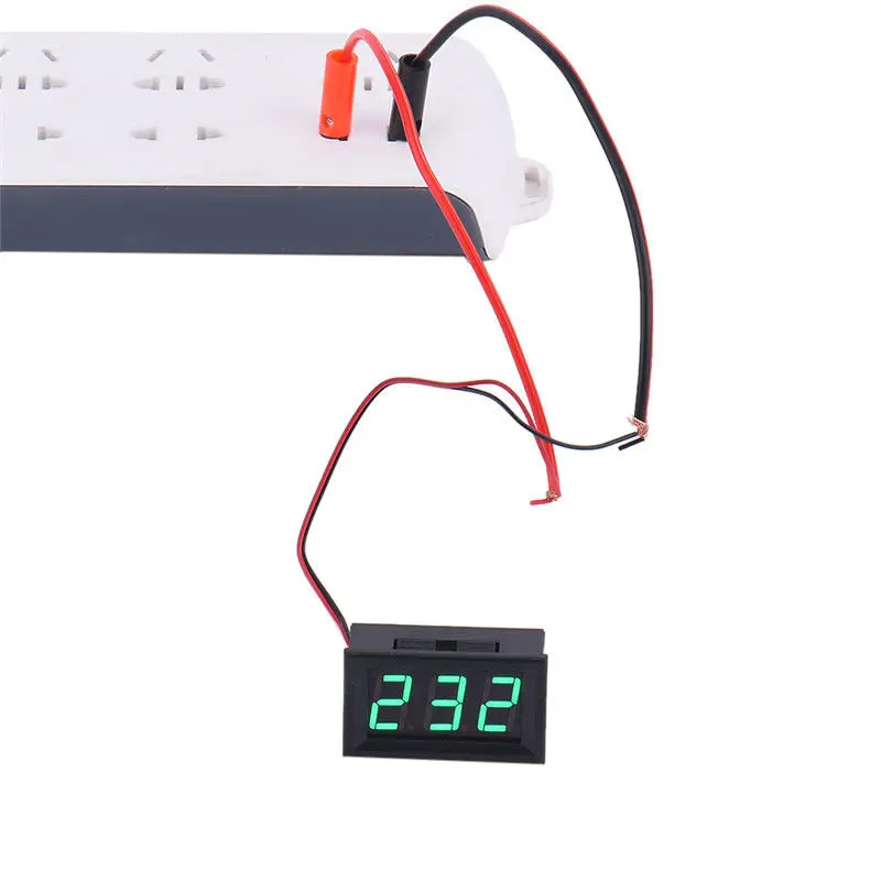 Digital Voltmeters LED Digital Display Round Two-wire DC Car Voltage Current Meter Volt Detector Tester Monitor Panel Instrument