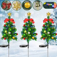 LED Solar Christmas Tree Lights Garden Stake Light Outdoors Waterproof LED Lawn Porch Landscape Lamps Garden Pathway Yard Decor