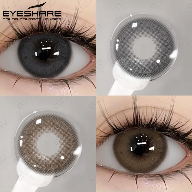 EYESHARE 1 Paar Farbige Kontaktlinsen für Augen Kosmetische Grüne Augenkontaktlinsen Farblinsen Braune Linsen Schönheits-Graue Augenlinsen